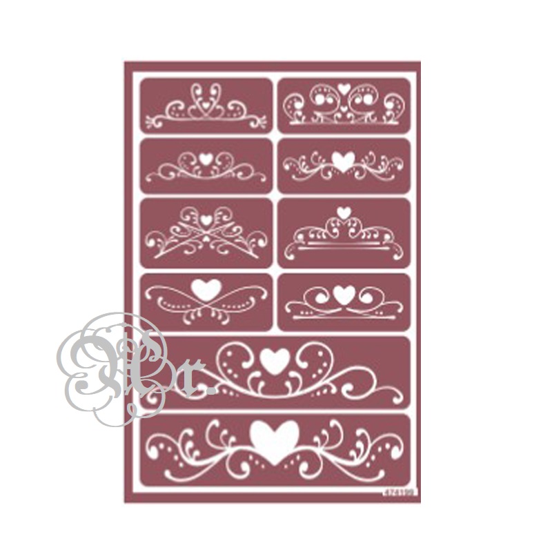 Stencil Flex 30 Cenefas Corazones