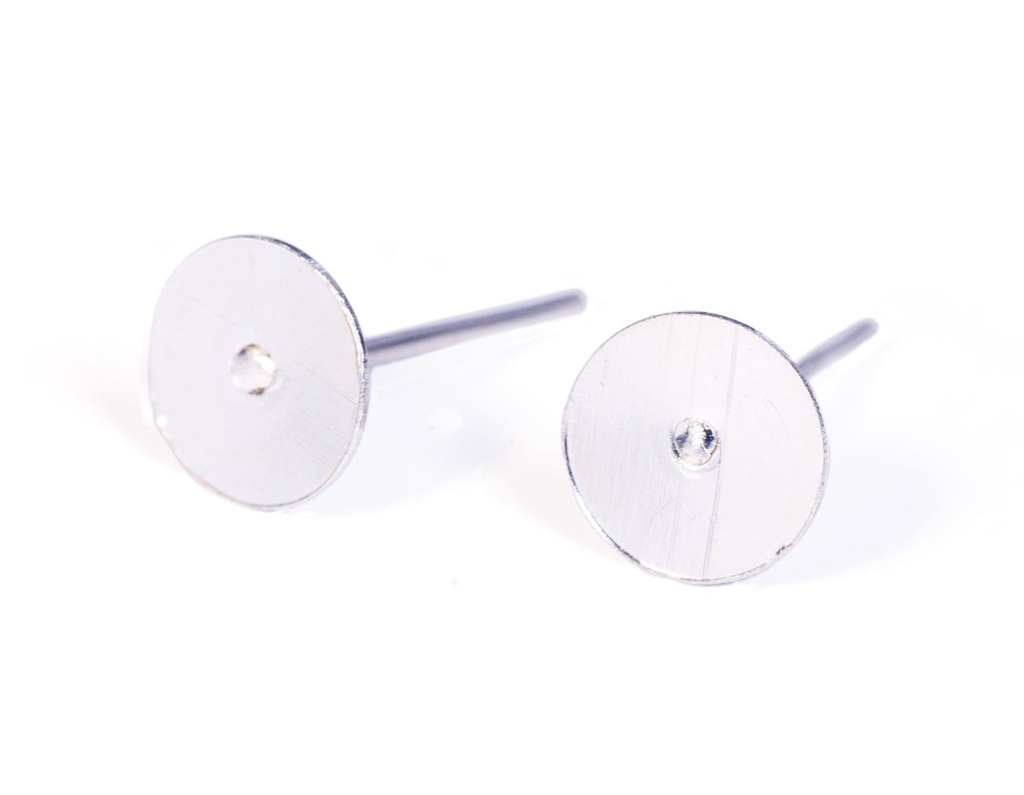 Pendiente Base Ø 6 Mm. 100 U. Plateado