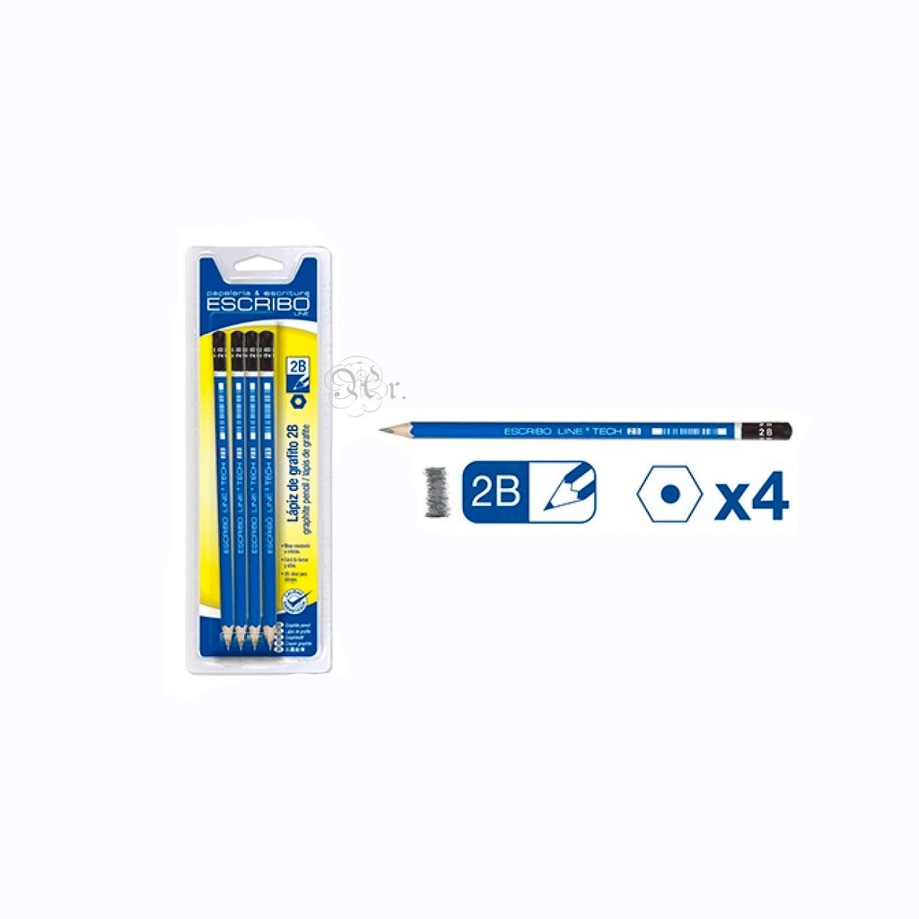 Lapiz 2B Pack 4 Unidades