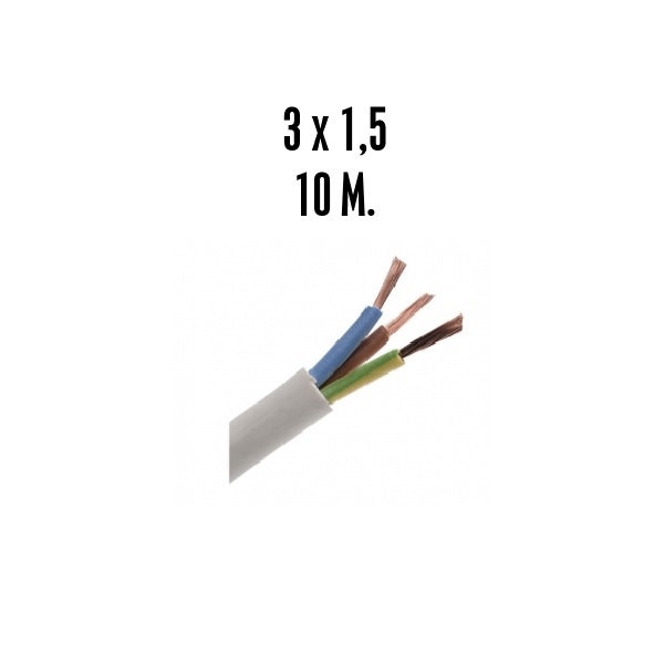 Cable Manguera Blanco 3*1.5 10 M.