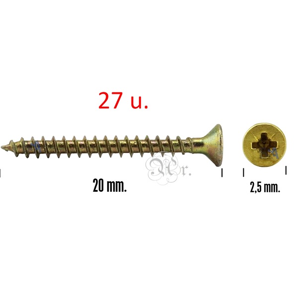 Tornillo Aglom. C/P. Pzd. 2.5*20 27 Unid.