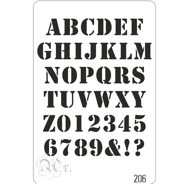 Stencil 20*30 Cm. 206 Abecedario Y Numeros