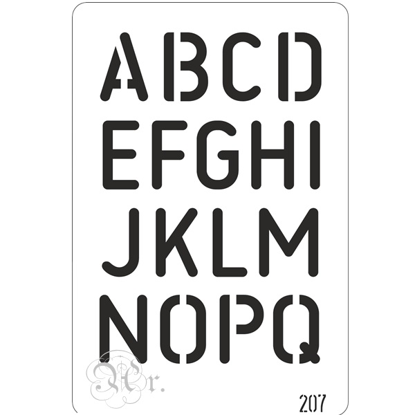 Stencil 20x30 cm 207 Abecedario A-Q