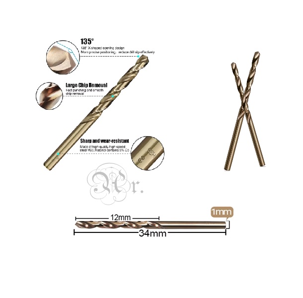 Set 2 Brocas Hss Cobalto 1 Mm.