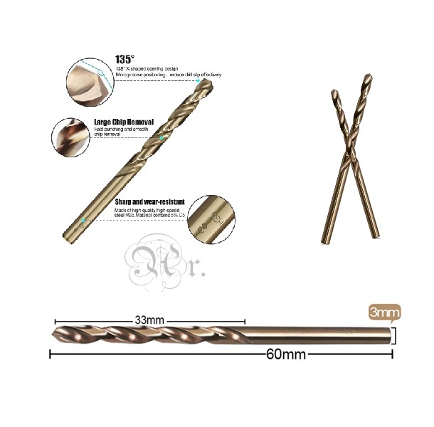 Set 2 Brocas Hss Cobalto 3 Mm.