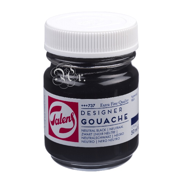 Gouache Talens Tarro 50 Ml. Negro