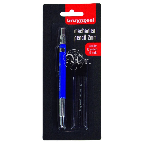 Lápis mecânico 2 mm HB + 10 minas