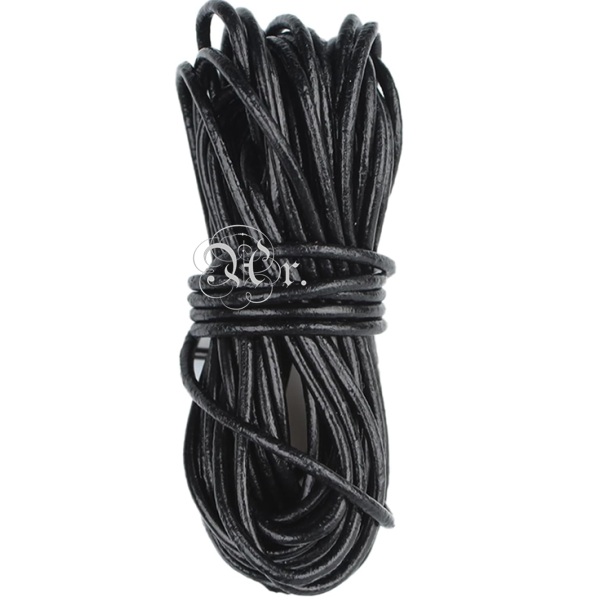 Cordon Cuero 2 Mm. 25 M. Negro