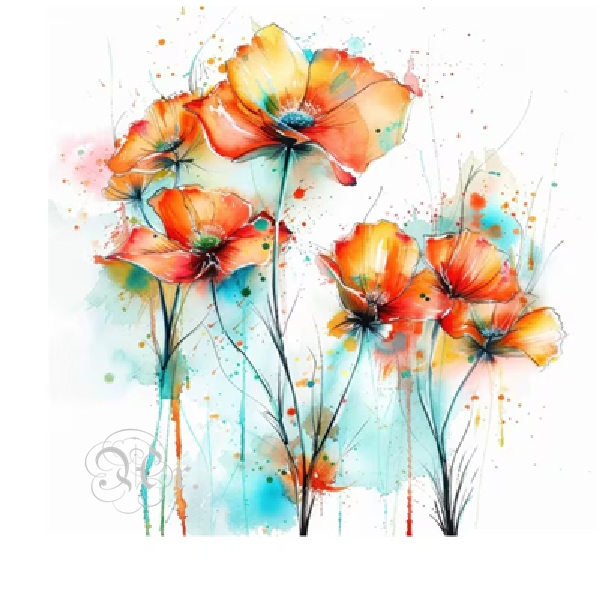 Transfer Textil Dtf 18*18 Cm. Flor Naranja