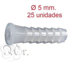 [0530025] Taco Plastico Blanco Nº5 25 U.