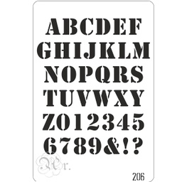 [0848206] Stencil 20x30 cm 206 Abecedario Y Numeros