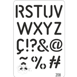 [0848208] Stencil 20x30 cm 208 Abecedario R-Z Y Simbolos
