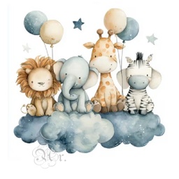 [0886035] Transfer Textil Dtf 18*18 Cm. Fauna Globos