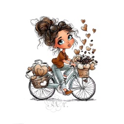 [0886089] Transfer Textil Dtf 18*18 Cm. Chica Bici